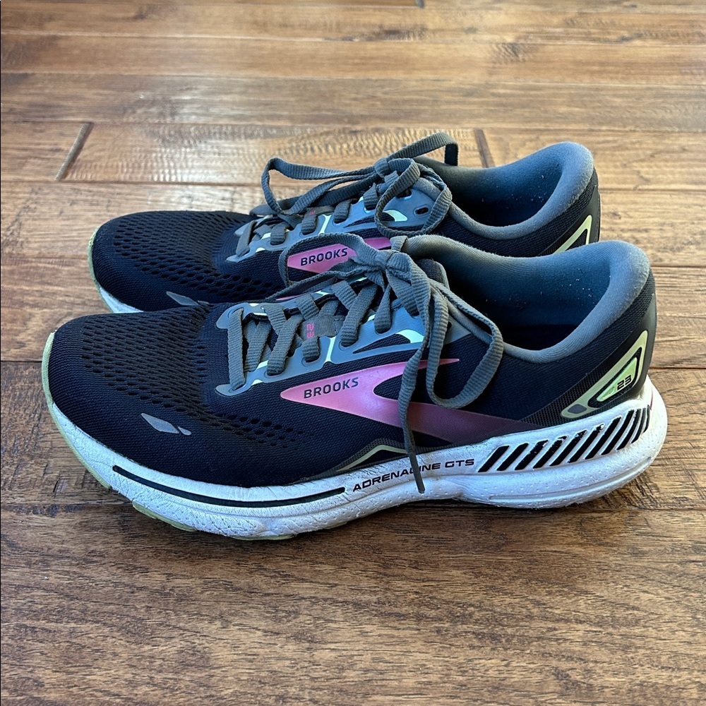 Brooks Adrenaline GTS 23 Cushioned Road Running Shoes Black Gunmetal Size 7.5 - Picture 6 of 10